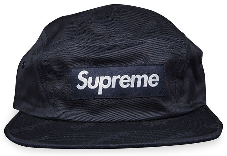 Supreme Jacquard Logos Twill Camp Cap Navy