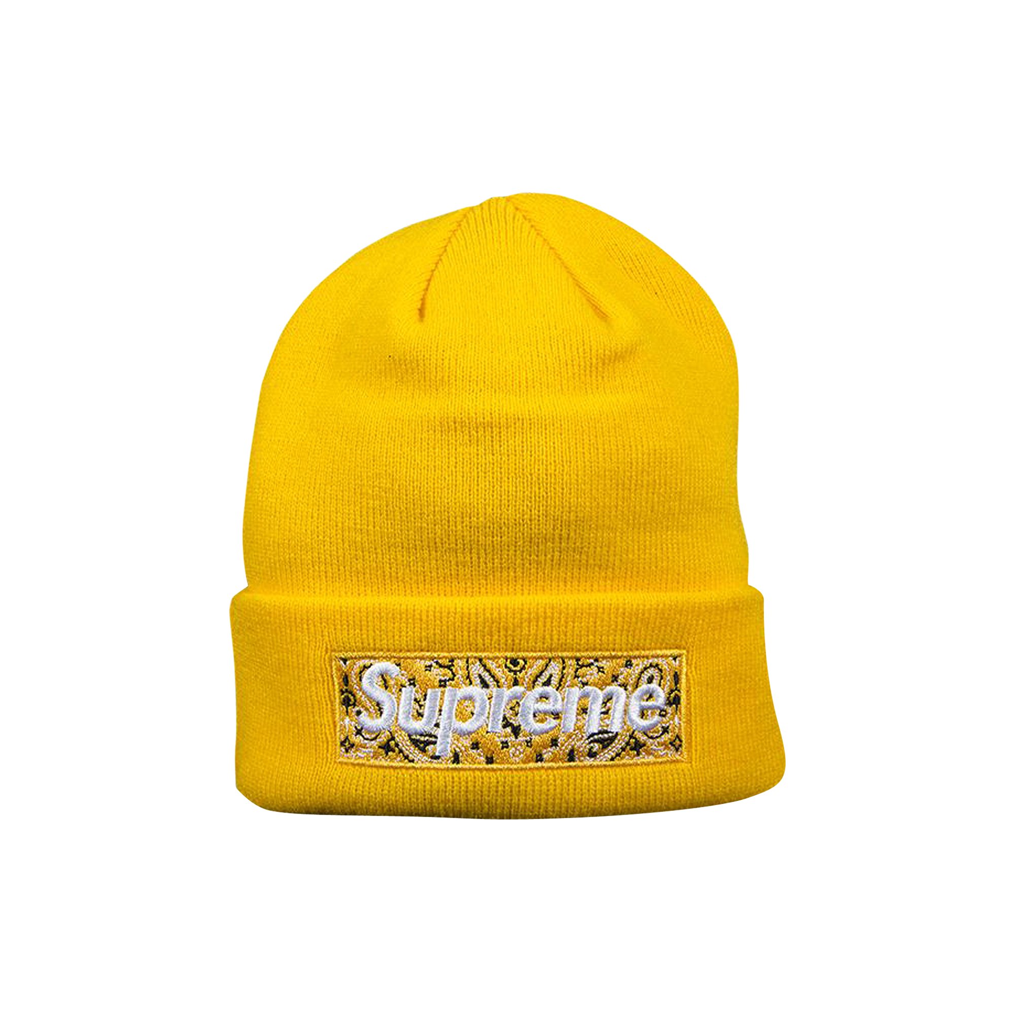 Buy Supreme x New Era Box Logo Beanie 'Yellow' - FW19BN4 YELLOW | GOAT