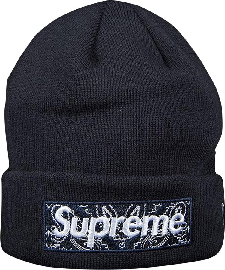 Supreme x New Era Bandana Box Logo Beanie - Grey