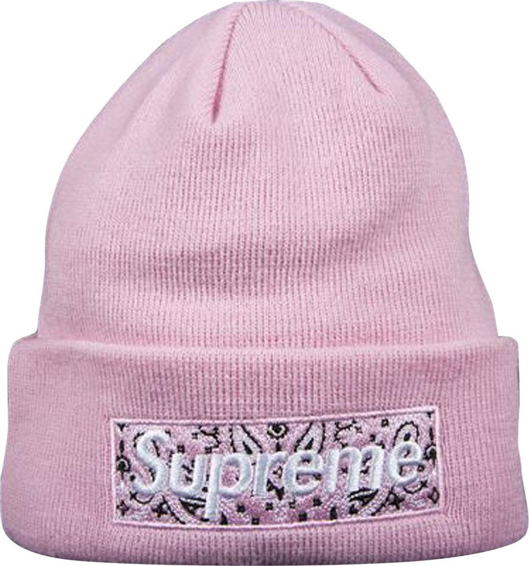Buy Supreme x New Era Bandana Box Logo Beanie 'Pink' - FW19BN4