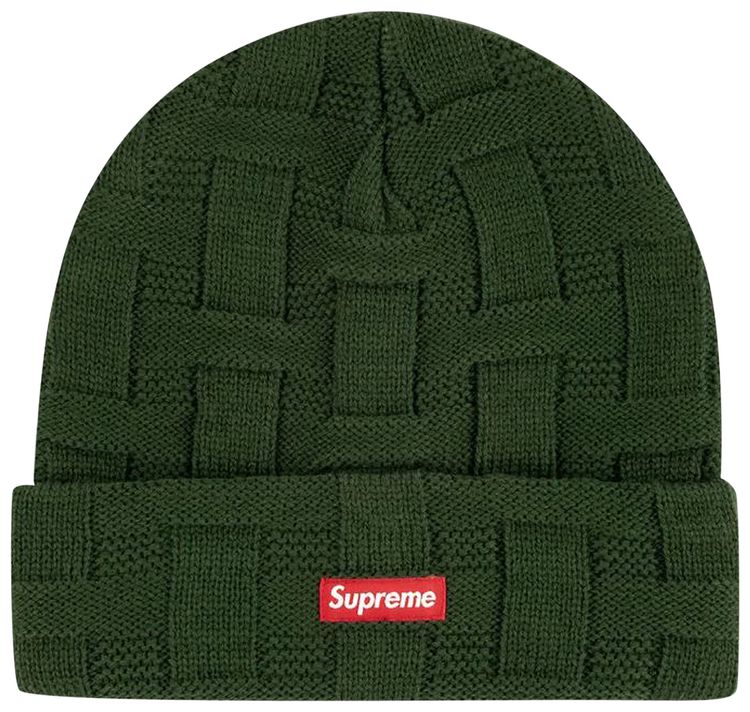 Supreme Basket Weave Beanie Green