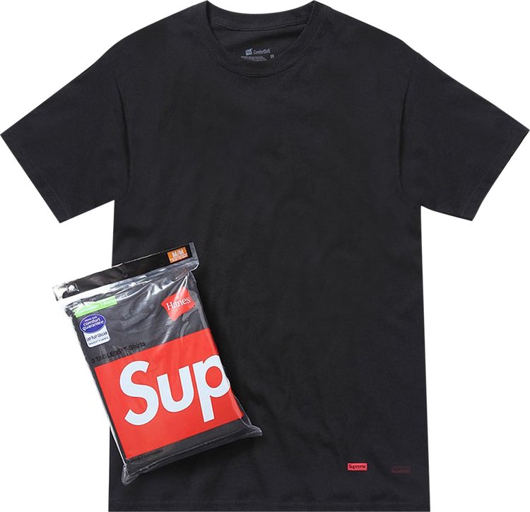 Supreme Hanes Cotton Comfort Soft T-Shirt (3 Pack) 'Black'