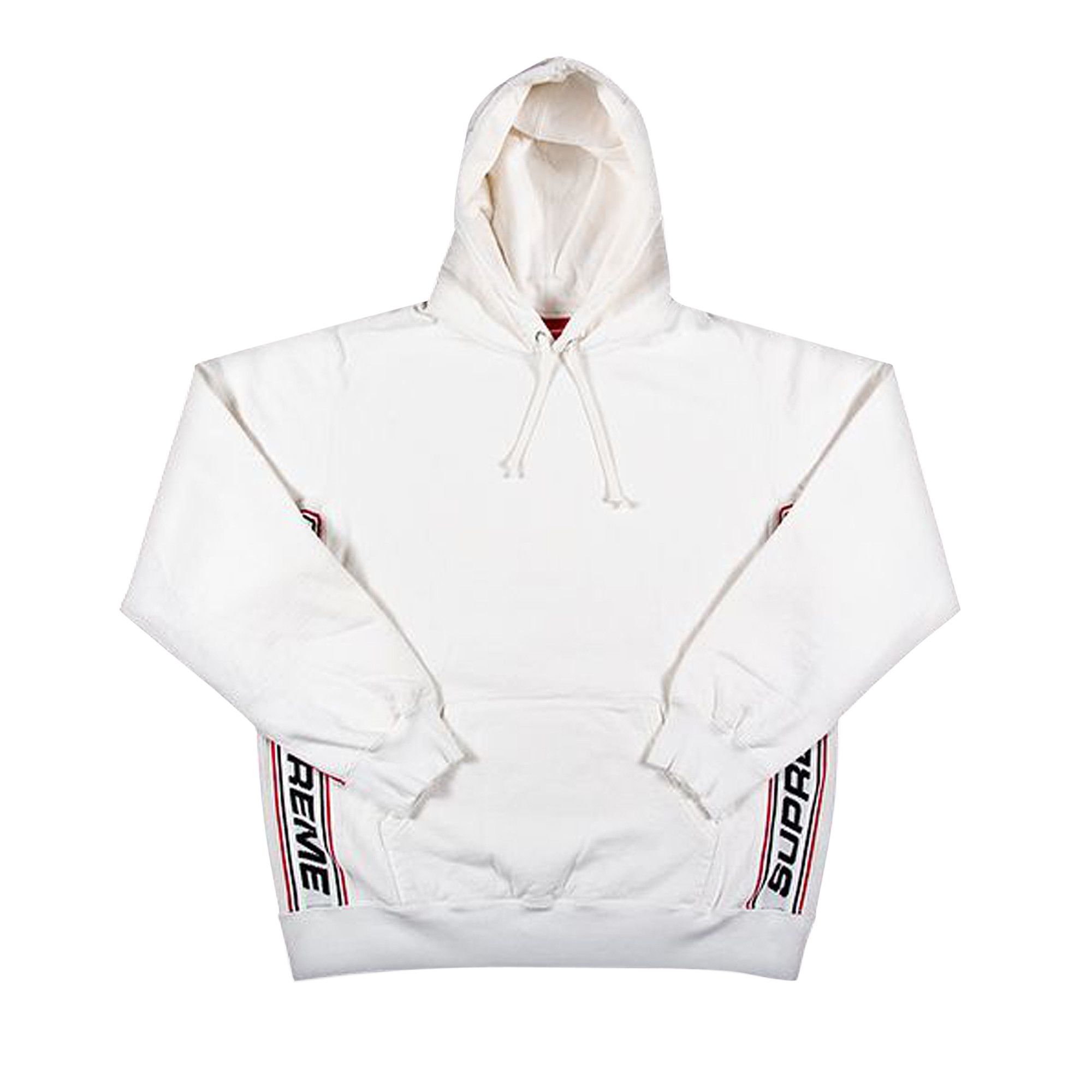 Supreme text best sale rib hooded sweatshirt
