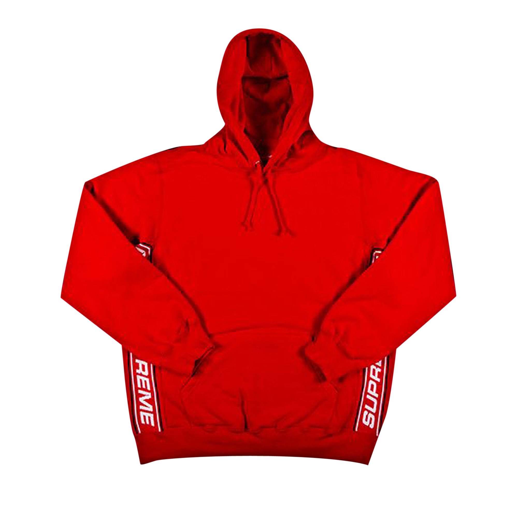 Supreme Text Rib Hooded Sweatshirt 'Red'