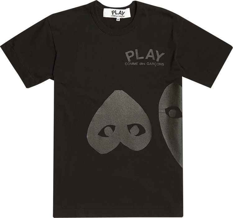 Comme des Garçons Short-Sleeve Play T-Shirt With Upside Black Heart And Half Heart 'Black'