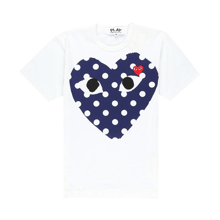 Comme des Garcons PLAY Polka Dot Heart T Shirt White