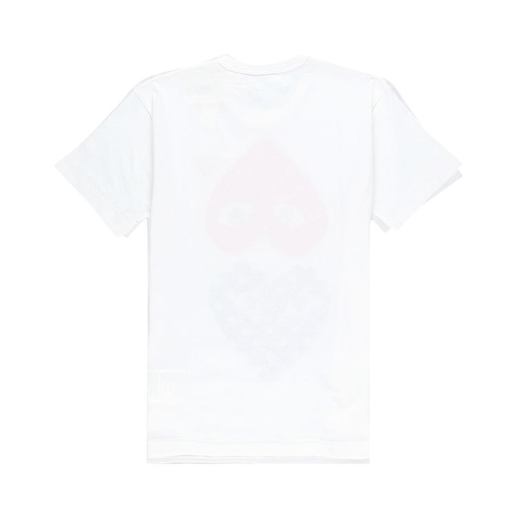 Comme des Garcons PLAY Polka Dot Mix Heart T Shirt White