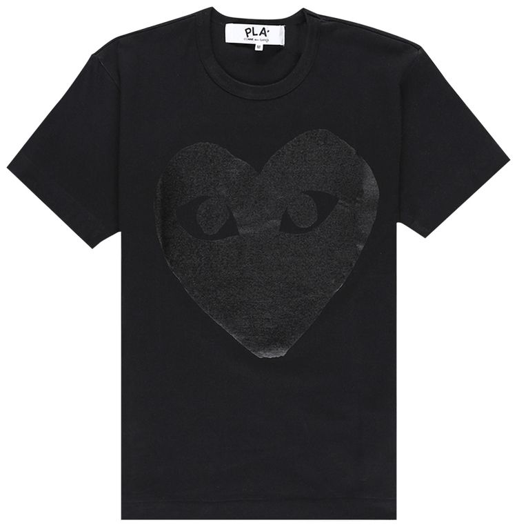 Comme des Garcons PLAY Heart Logo T Shirt Black