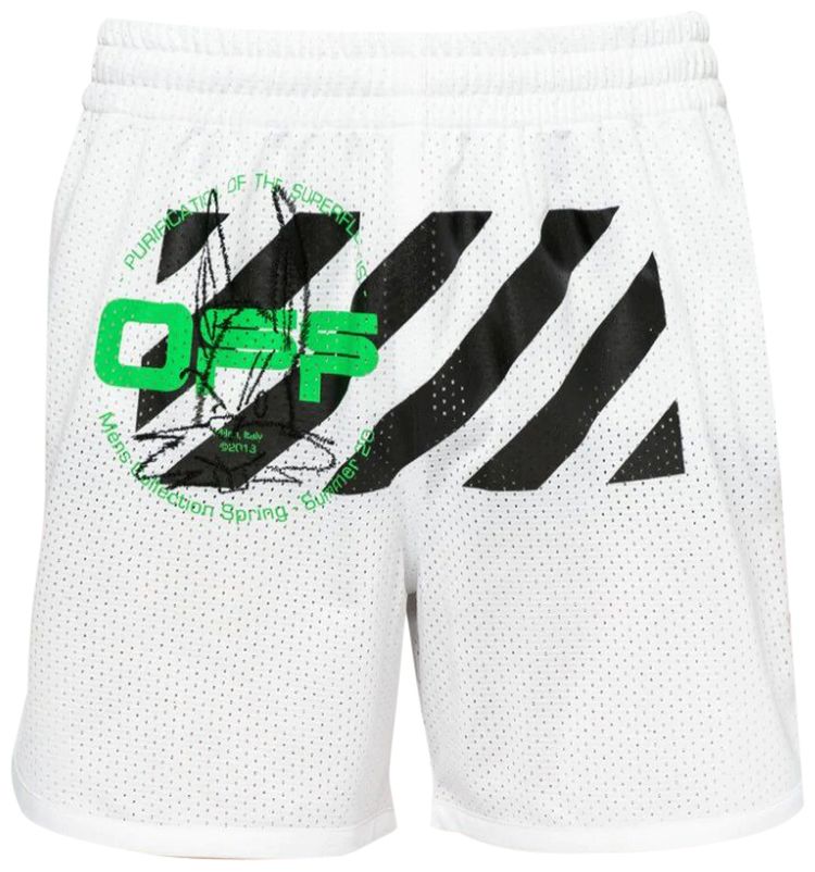 Off White Harry The Bunny Mesh Shorts WhiteBrilliant