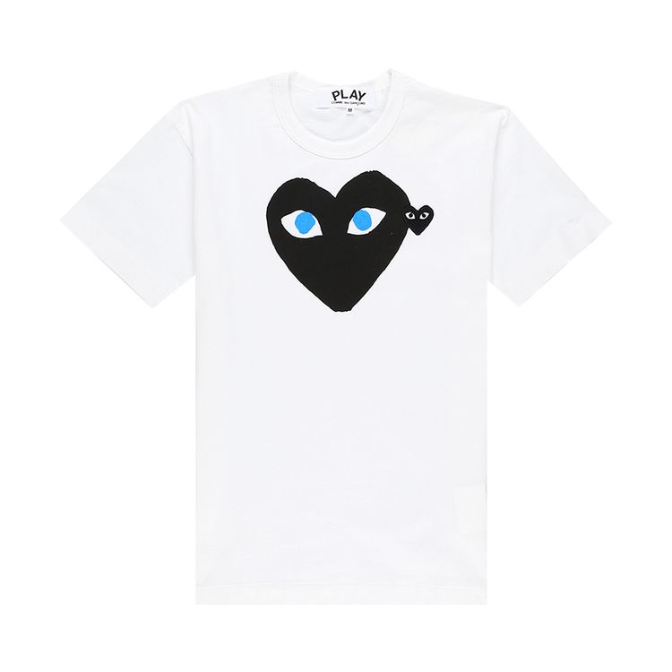 Comme des Garcons Short Sleeve Play T Shirt With Black Heart White