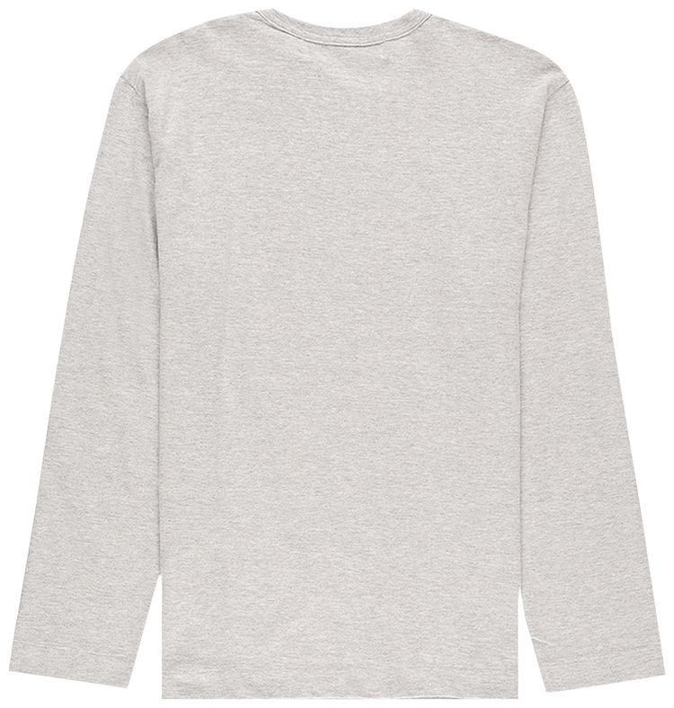 Comme des Garcons Long Sleeve Play T Shirt With Sideways Red Heart Grey