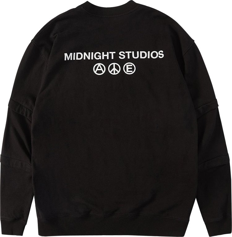 Midnight Studios Layered Logo Crewneck Black