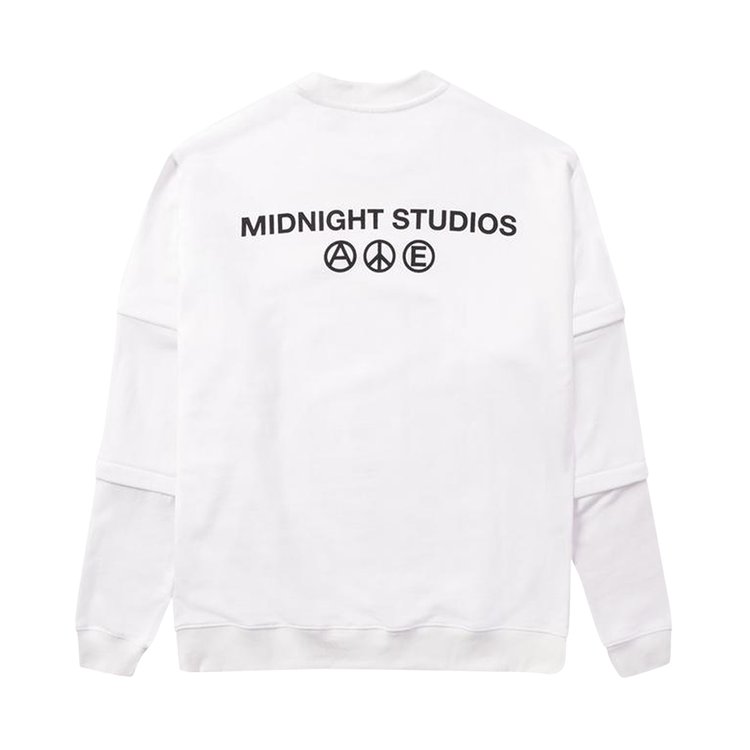 Midnight Studios Layered Logo Crewneck White