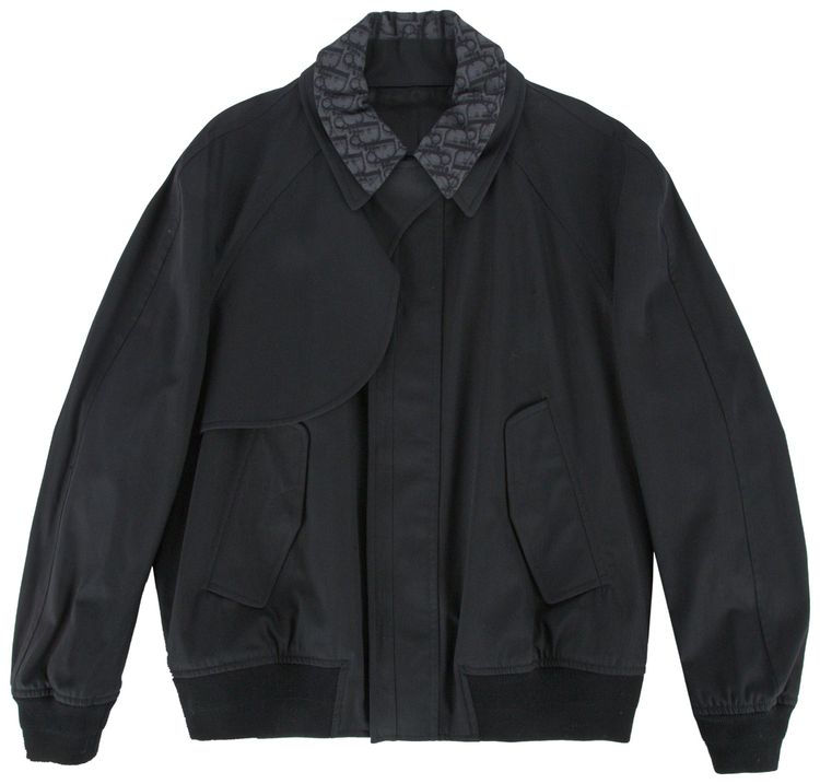 Dior Oblique Collar With Gun Flap Jacket Black