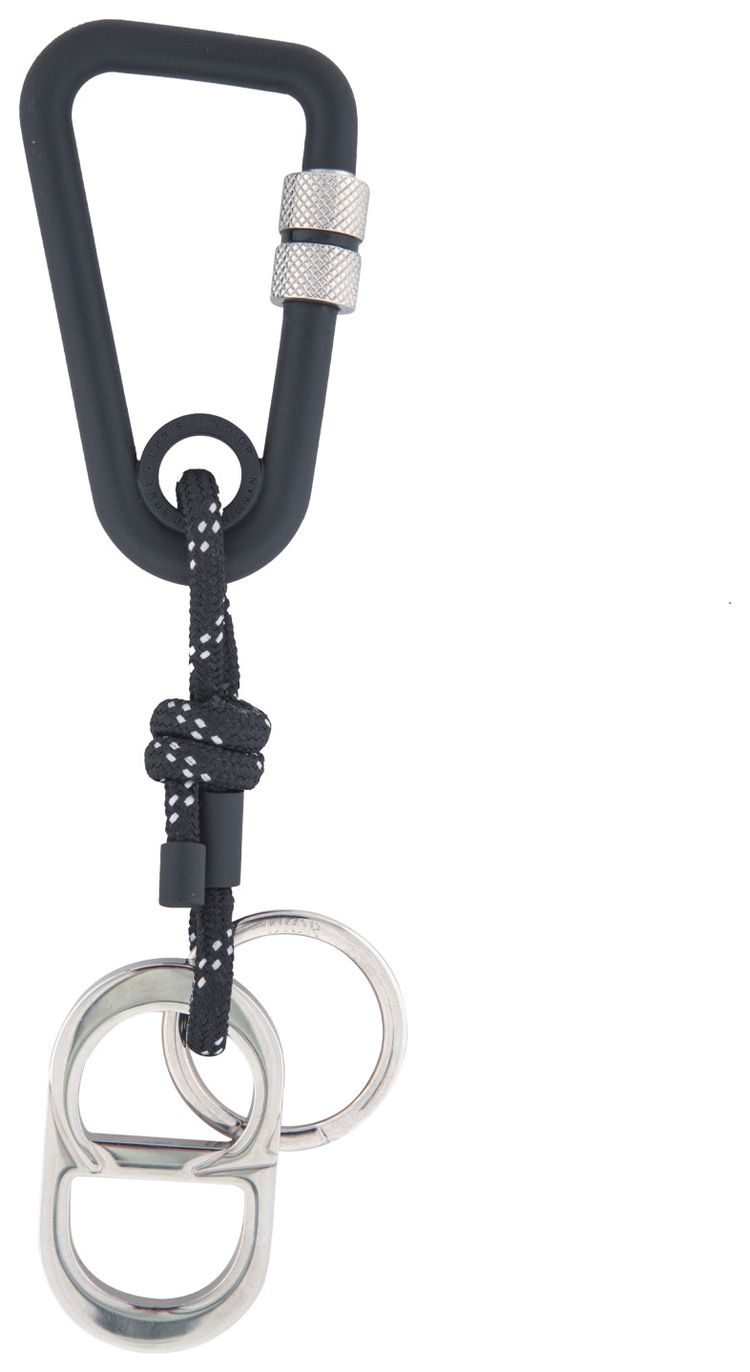 Dior CD Snap Hook Keychain BrassSilver