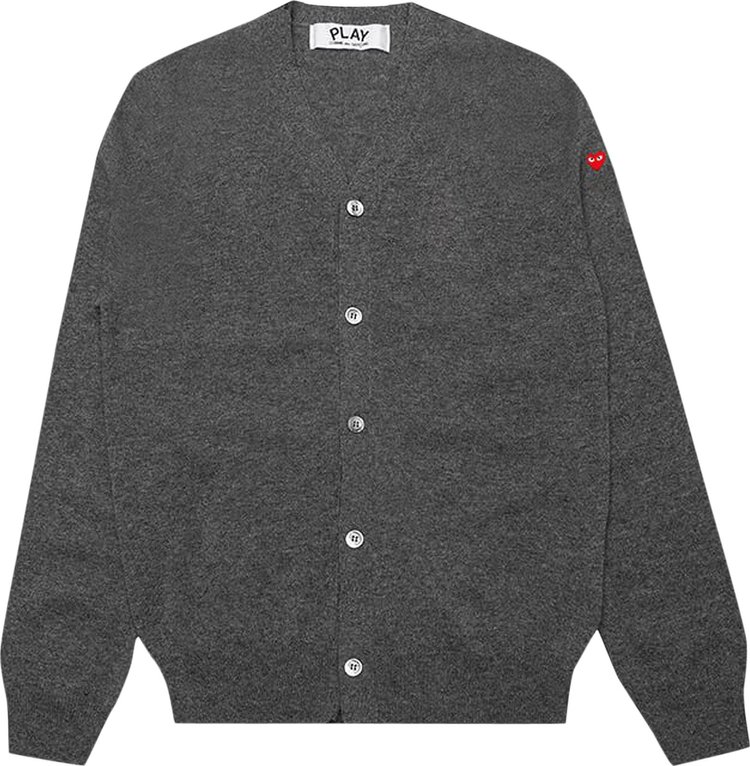 Comme des Garcons PLAY Small Heart Cardigan Grey