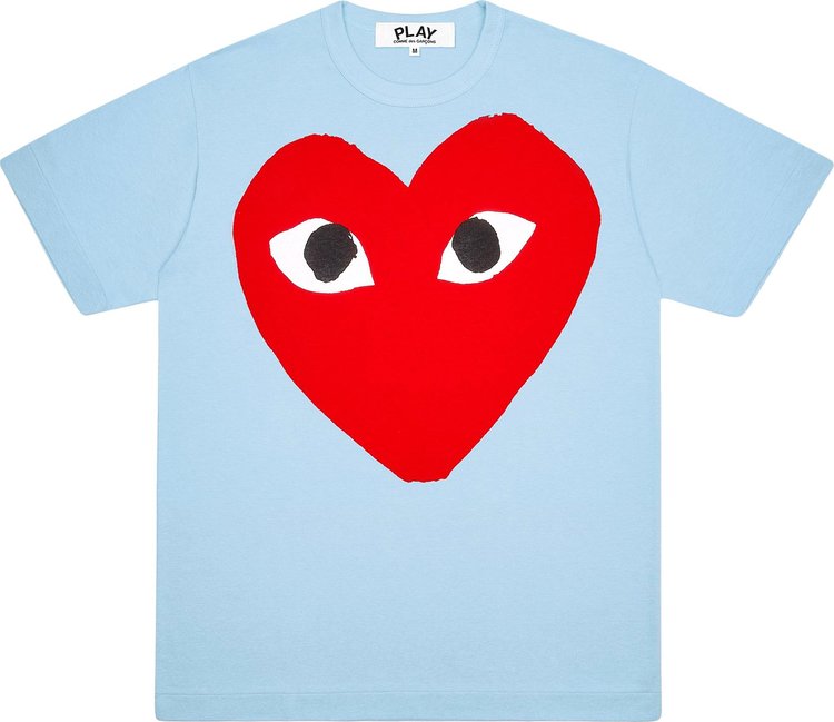 Buy Comme des Garçons PLAY Pastelle Red Logo T-Shirt 'Blue' - AZ T274 ...