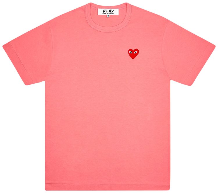 Comme des Garcons PLAY Pastelle Red Emblem T Shirt Pink