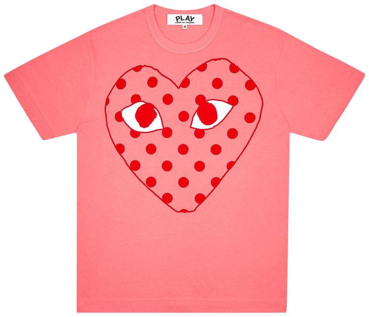 Comme des Garcons PLAY Pastelle Polka Dot Logo T Shirt Pink