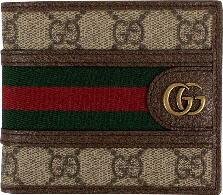 Gucci Beige GG Supreme Canvas Web Bifold Wallet Gucci
