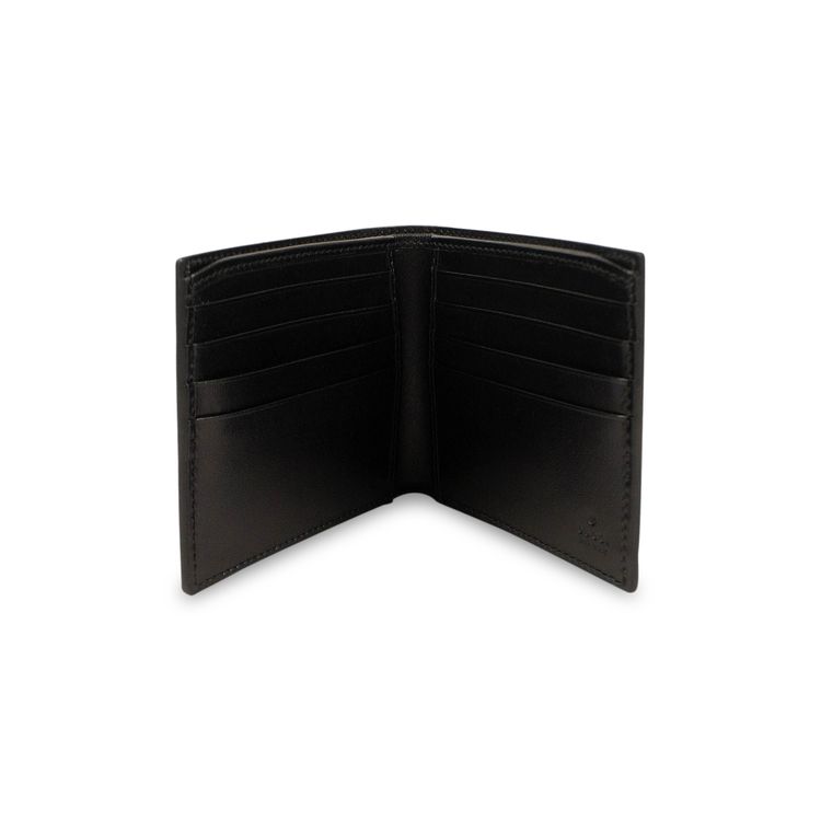 Gucci Gold Logo Smooth Leather Wallet Black