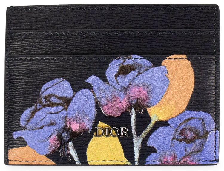 Dior Alex Foxton Print Card Holder Navy Blue