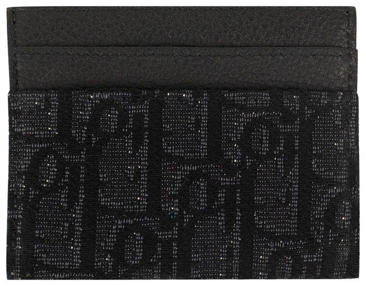 Dior Oblique Jacquard Print Card Holder Black