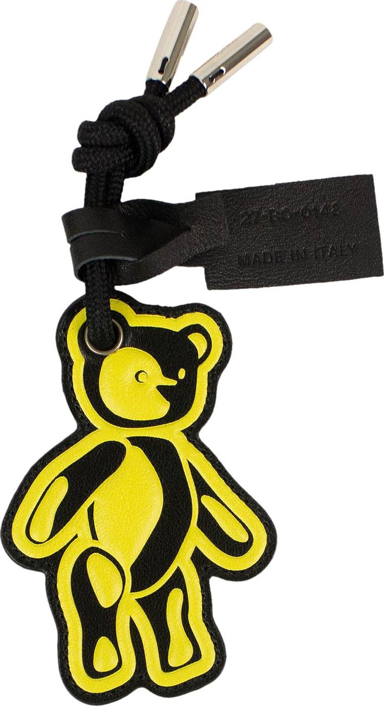 Dior Leather Teddy Bear Key Chain 'Black/Yellow'