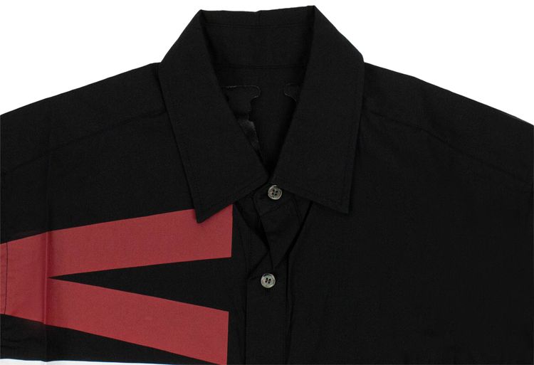 Vlone Short Sleeve Shirt Sideways Button Up Black