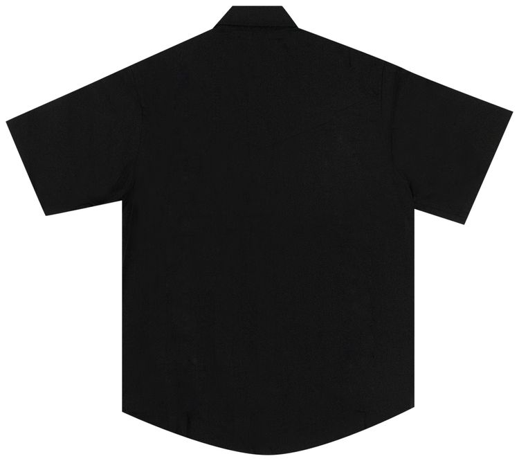 Vlone Short Sleeve Shirt Sideways Button Up Black