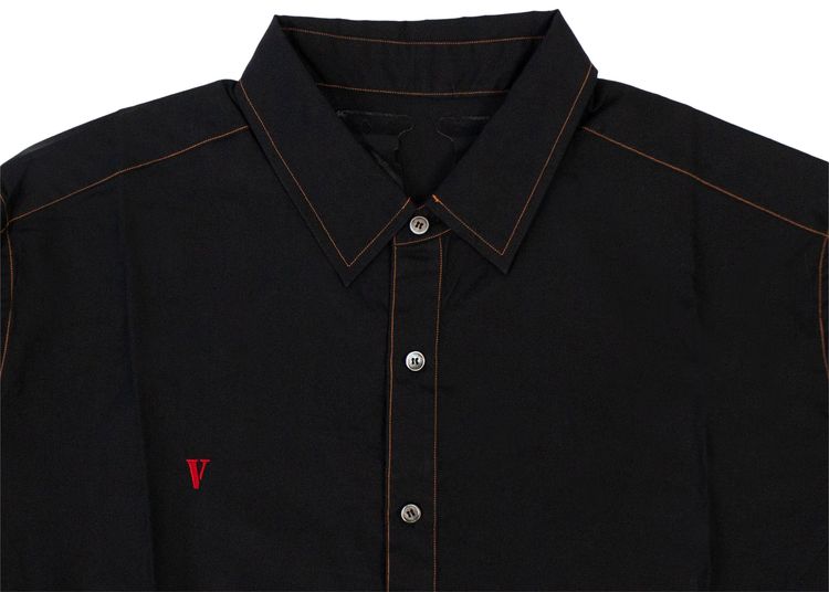 Vlone Long Sleeve Shirt Button Black