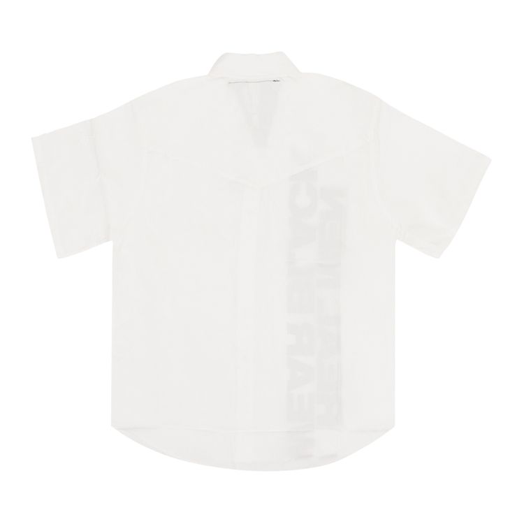 Vlone Real Men Wear Black Short Sleeve Button Up Shirt White