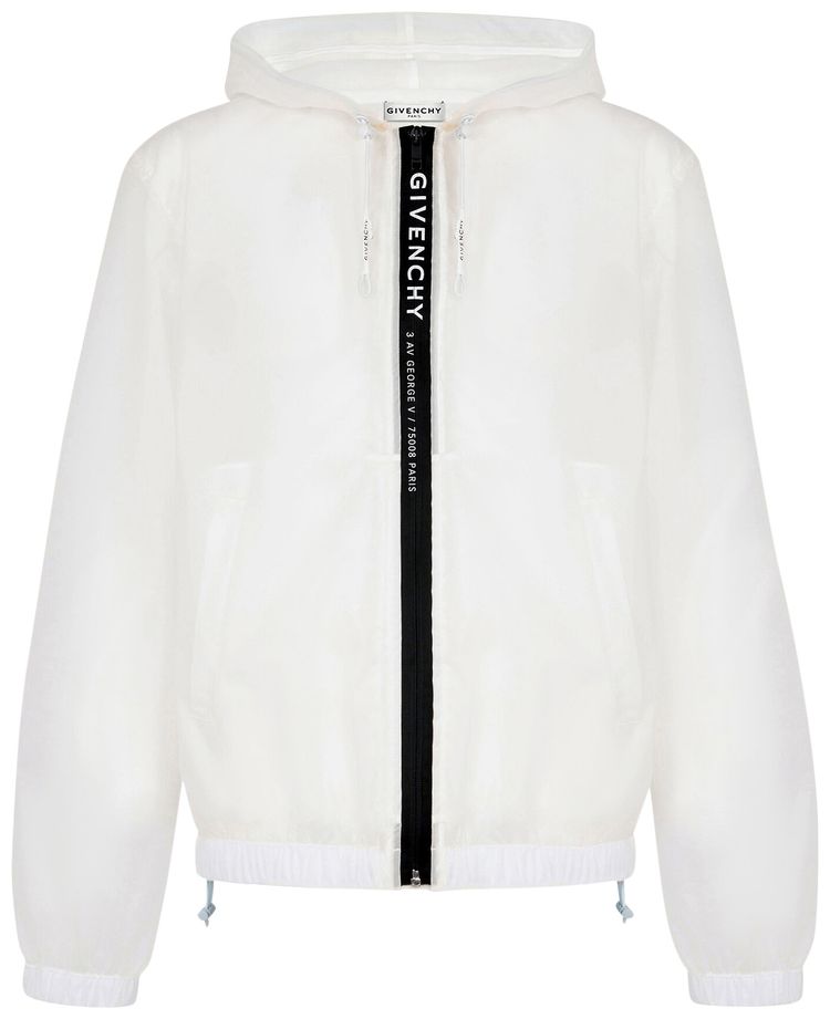 Givenchy Transparent Zip Up Windbreaker White