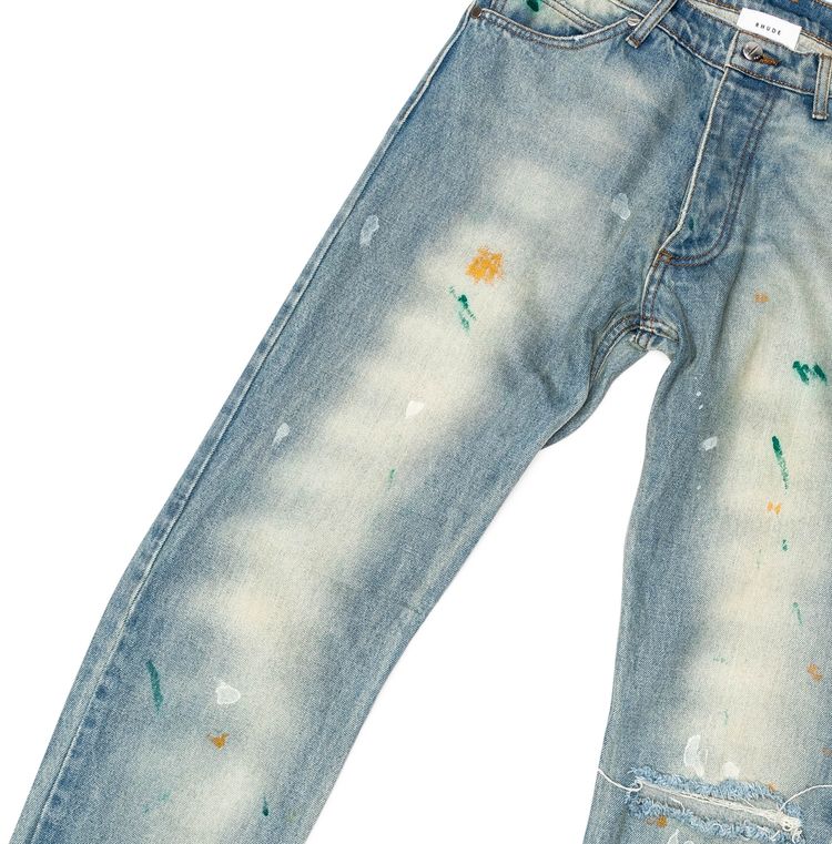 Rhude Splatter Denim Blue