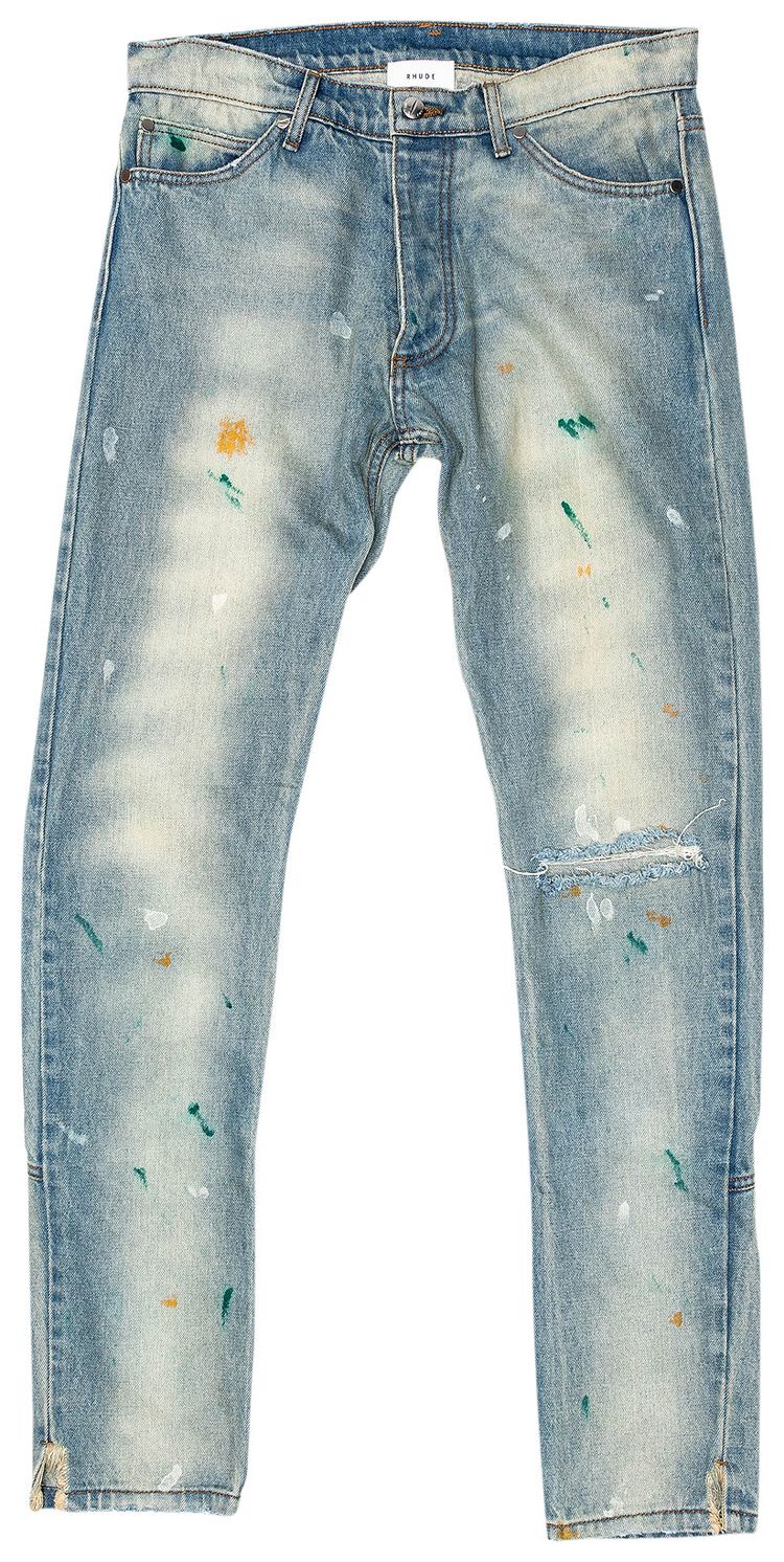 Rhude Splatter Denim Blue