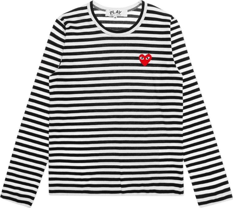Comme Des Garçons Play Striped Heart Long-Sleeve T-Shirt 'Black/White'