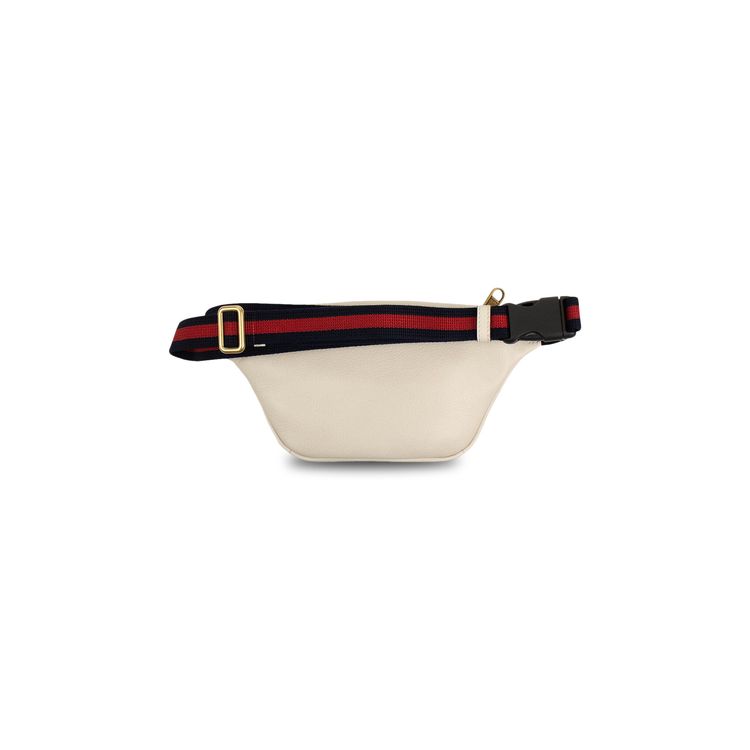 Gucci Vintage Logo Print Leather Belt Bag White