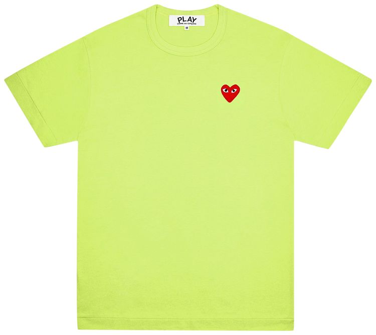 Comme des Garcons PLAY Pastelle Red Emblem T Shirt Green