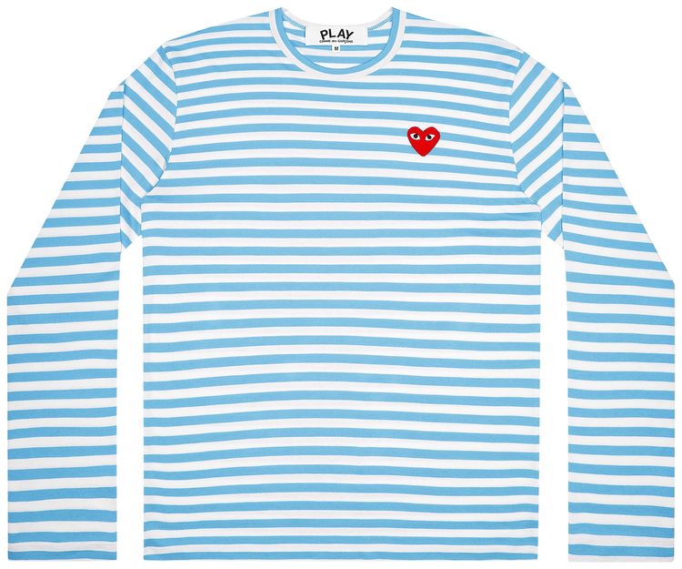 Comme des Garcons PLAY Pastelle Striped Long Sleeve Shirt Blue