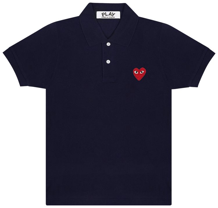 Comme des Garcons PLAY Emblem Polo Tee Navy