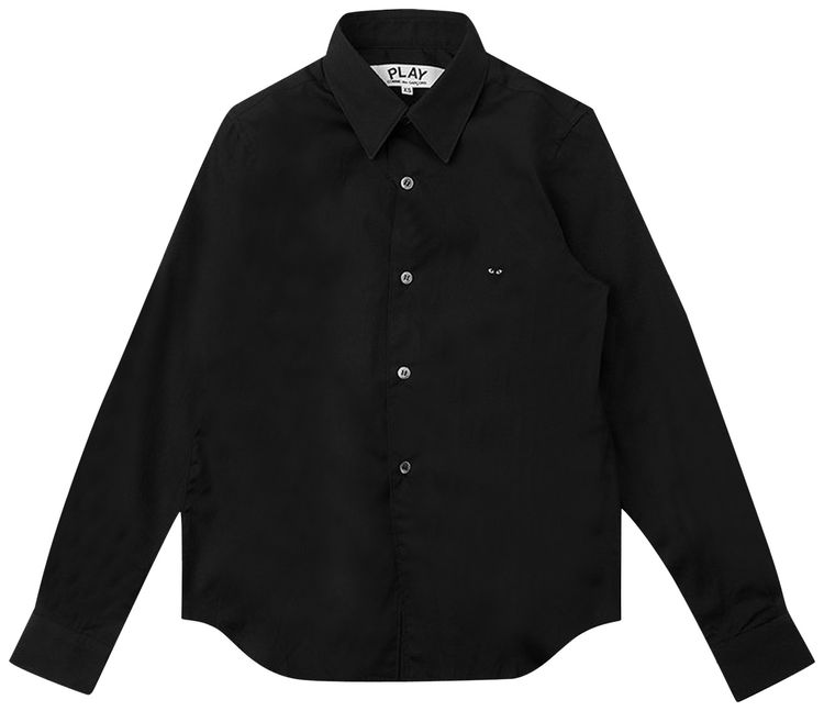 Comme des Garcons PLAY Small Black Heart Button Up Black