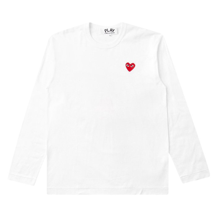 Buy Comme des Garçons PLAY Emblem Long-Sleeve T-Shirt 'White' - AZ T118 ...