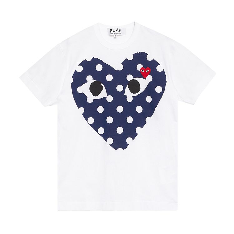 Buy Comme des GarÃ§ons PLAY Polka Dot Full Heart T-Shirt 'White' - AZ T234 051 1 | GOAT