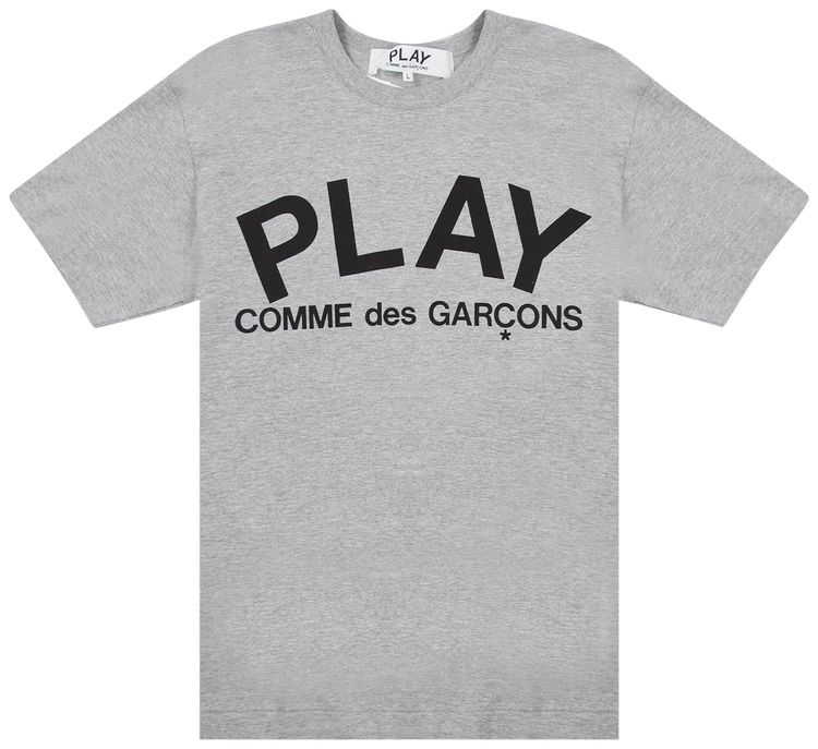 Comme des Garcons PLAY Text T Shirt Grey