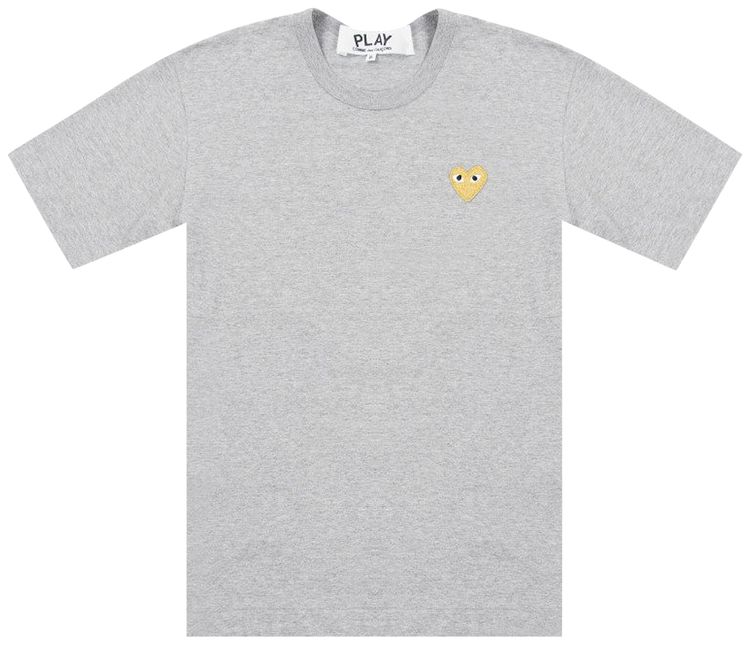 Comme des Garcons PLAY Gold Heart T Shirt Grey