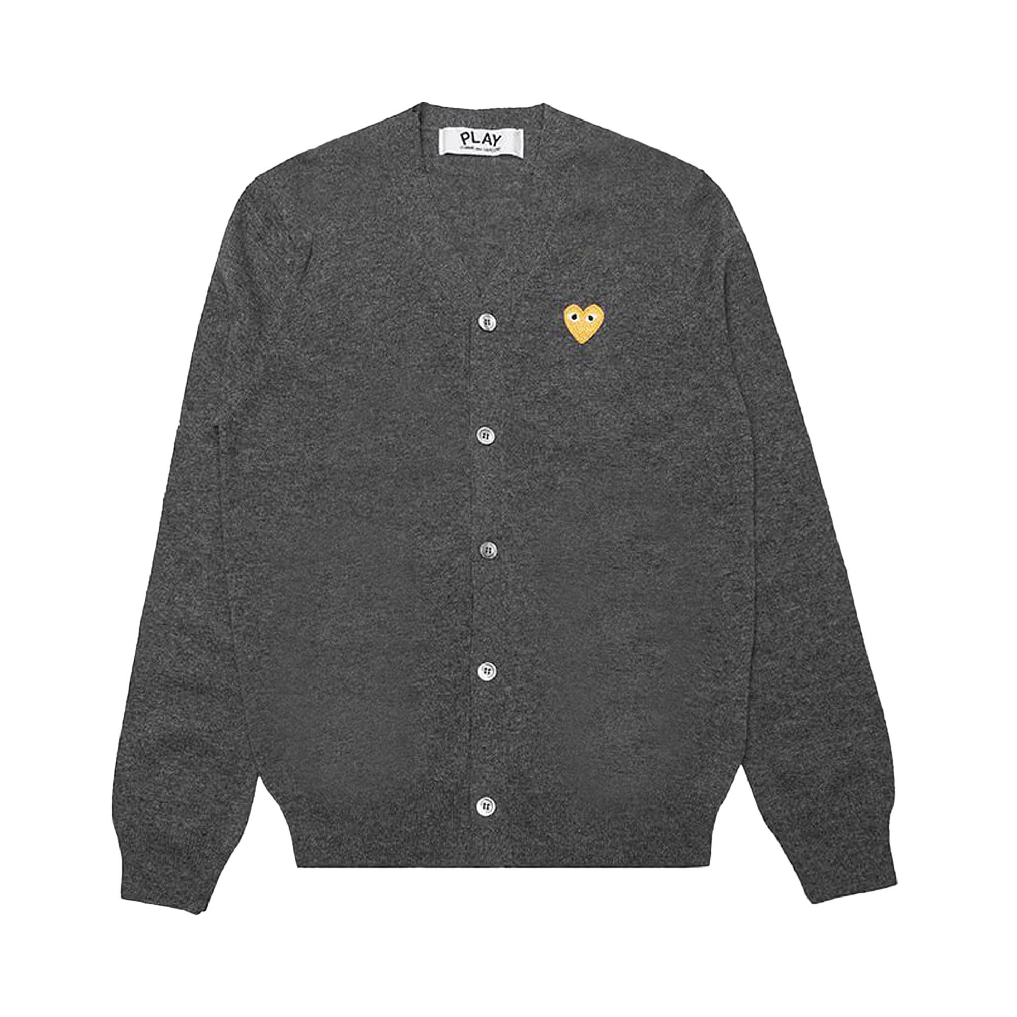 Buy Comme des Garcons PLAY Gold Heart Cardigan Grey az n050 051 3 GOAT