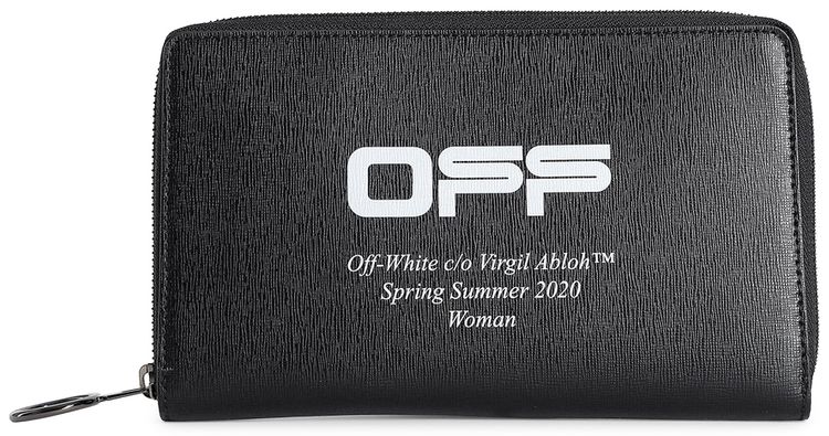 Off White Purse Zip Around BlackWhite