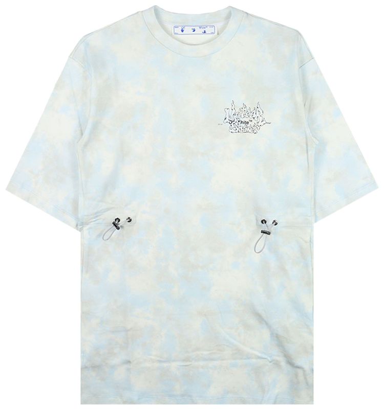 Off White Meteor Shower Coulisse Dress Light Blue