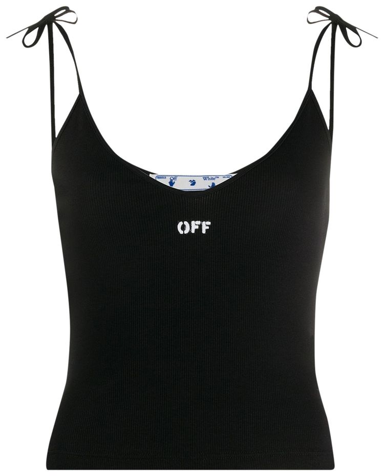 Off White Spaghetti Strap Top BlackWhite