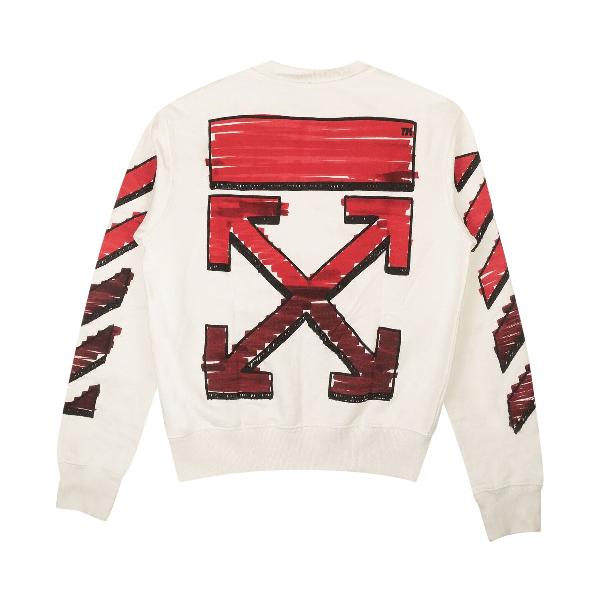 Buy Off White Marker Arrows Crewneck Sweatshirt White OMBA025R21FLE0040125 GOAT